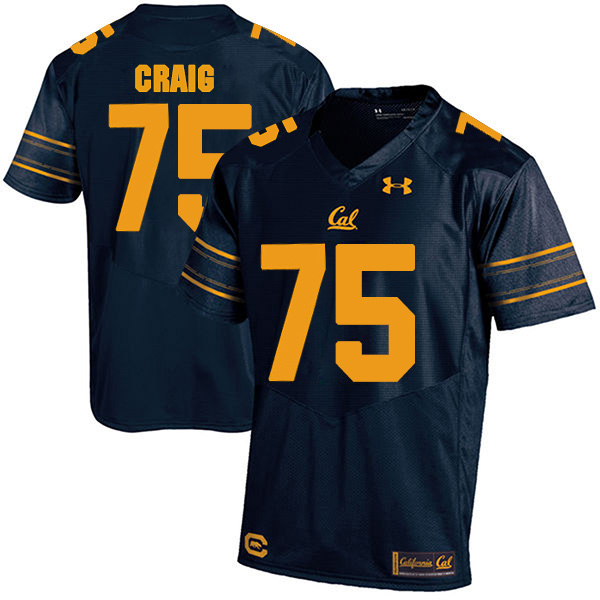 Will Craig California Golden Bears Men's Jersey - #75 NCAA Navy Blue Stitched Authentic
