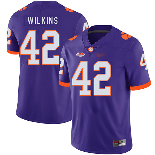 Mens Clemson Tigers #42 Christian Wilkins Nike Purple College Football Game Jersey 