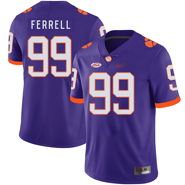 Mens Clemson Tigers #99 Clelin Ferrell Nike Purple College Football Game Jersey 