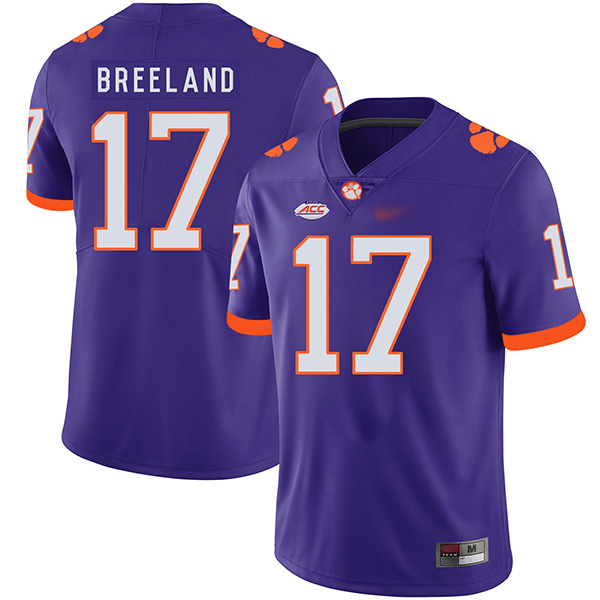 Mens Clemson Tigers #17 Bashaud Breeland Nike Purple College Football Game Jersey 