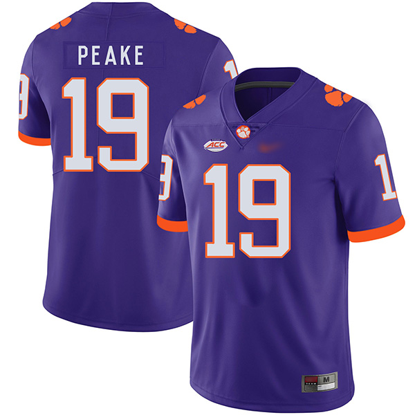 Mens Clemson Tigers #19 Charone PeakeNike Purple College Football Game Jersey 