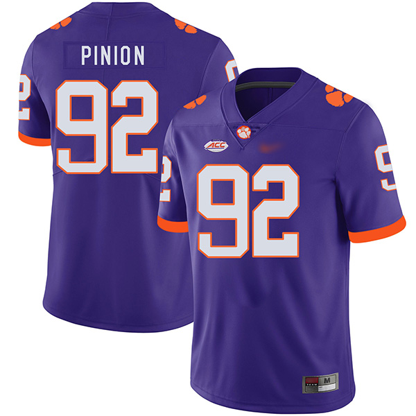 Mens Clemson Tigers #92 Bradley Pinion Nike Purple College Football Game Jersey 