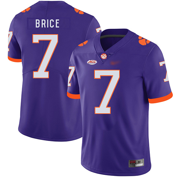 Mens Clemson Tigers #7 Chase Brice Nike Purple College Football Game Jersey 