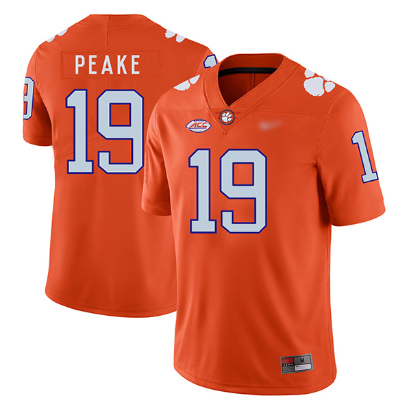 Mens Clemson Tigers #19 Charone Peake Nike Orange College Football Game Jersey