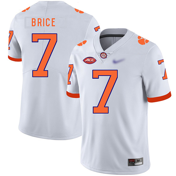 Mens Clemson Tigers #7 Chase Brice Nike White College Football Game Jersey