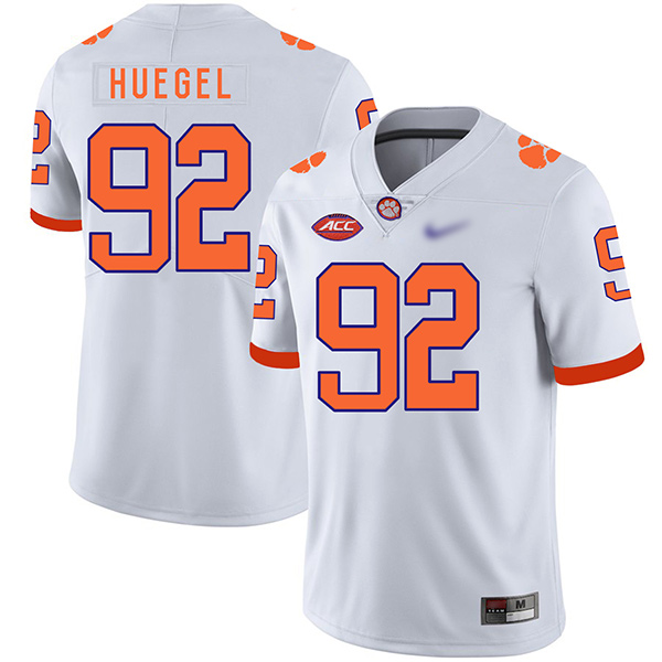 Mens Clemson Tigers #92 Greg Huegel Nike White College Football Game Jersey