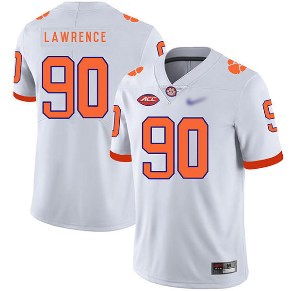 Mens Clemson Tigers #90 Dexter Lawrence Nike White College Football Game Jersey