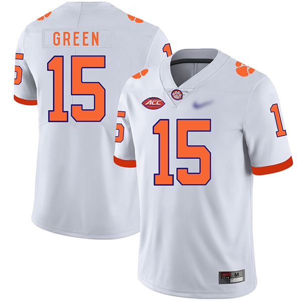 Mens  Clemson Tigers #15 TJ Green Nike White College Football Game Jersey