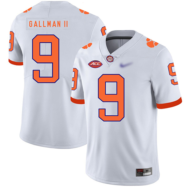 Mens  Clemson Tigers #9 Wayne Gallman II Nike White College Football Game Jersey