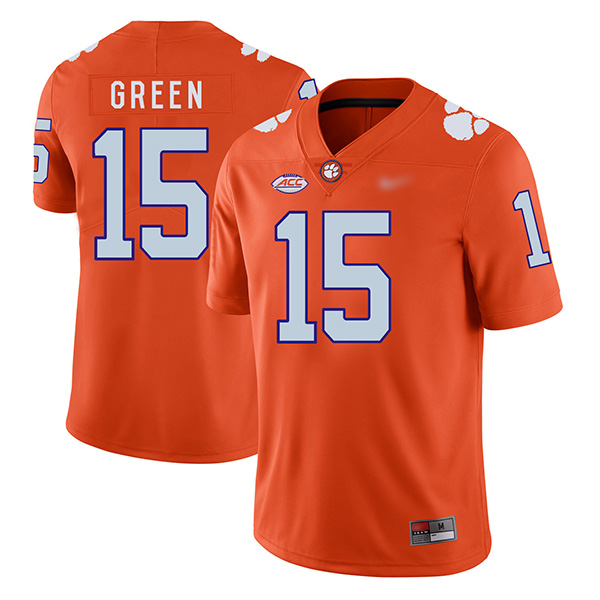 Mens  Clemson Tigers #15 TJ Green Nike Orange College Football Game Jersey