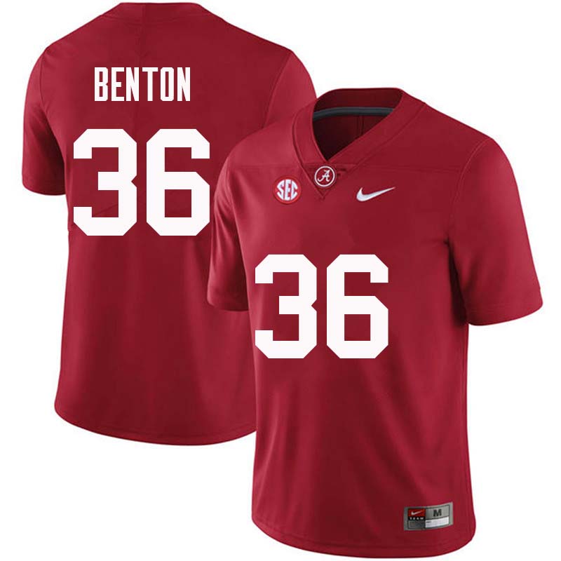 Mens Alabama Crimson Tide #36 Markail Benton Nike Red Football Jersey