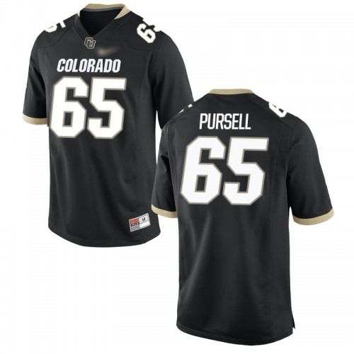 Colby Pursell Colorado Buffaloes Men's Jersey - #65 NCAA Black Game