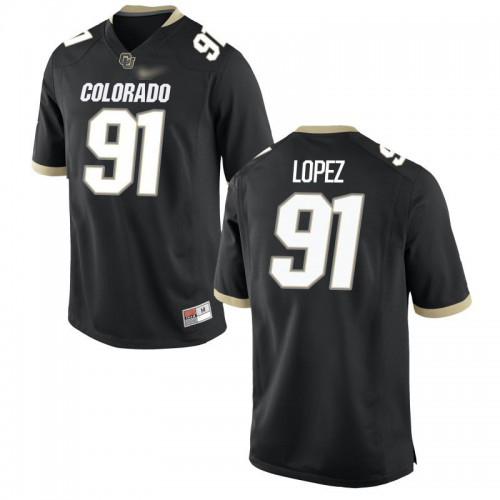 Eddy Lopez Colorado Buffaloes Men's Jersey - #91 NCAA Black Game