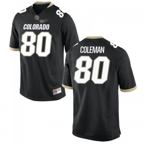 Derek Coleman Colorado Buffaloes Men's Jersey - #80 NCAA Black Game