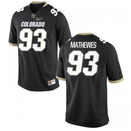 Michael Mathewes Colorado Buffaloes Men's Jersey - #93 NCAA Black Game