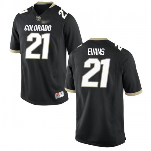 Kyle Evans Colorado Buffaloes Men's Jersey - #21 NCAA Black Game