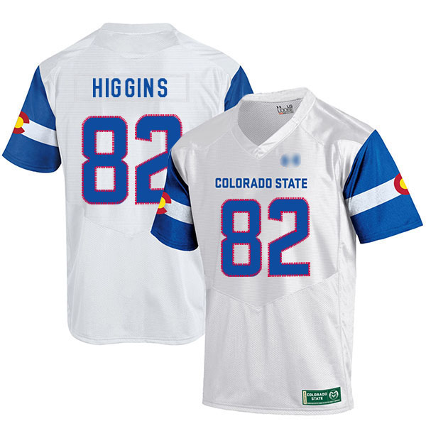 Rashard Higgins Colorado State Rams Men's Jersey - #82 NCAA White Replica Authentic State Pride