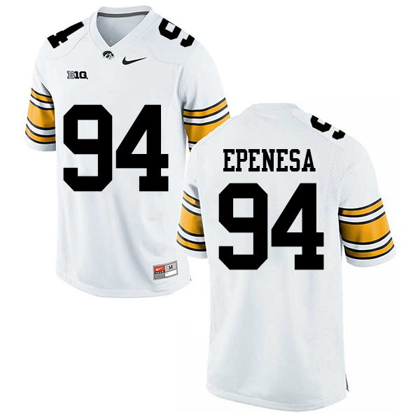 A.J. Epenesa Iowa Hawkeyes Men's Jersey - #94 NCAA White Stitched Nike Authentic