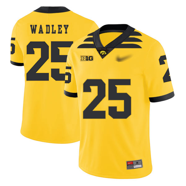 Akrum Wadley Iowa Hawkeyes Men's Jersey - #25 NCAA Yellow Game Authentic