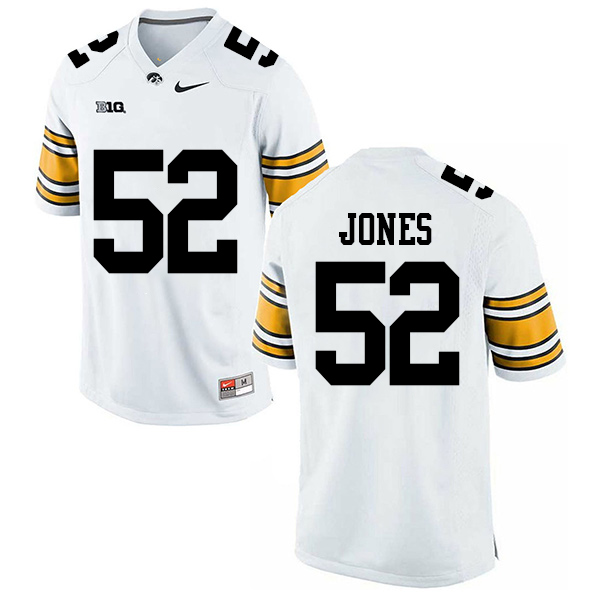 Amani Jones Iowa Hawkeyes Men's Jersey - #52 NCAA White Stitched Nike Authentic