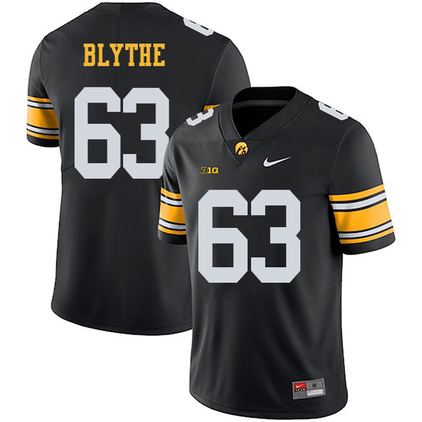 Austin Blythe Iowa Hawkeyes Men's Jersey - #63 NCAA Black Stitched Nike Authentic