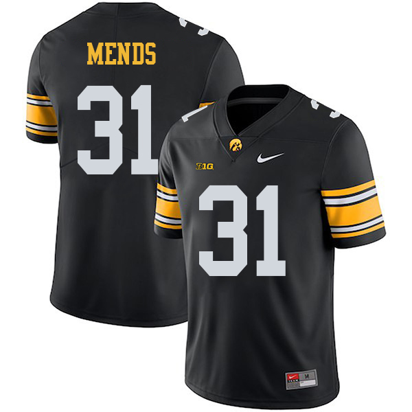 Aaron Mends Iowa Hawkeyes Men's Jersey - #31 NCAA Black Stitched Nike Authentic