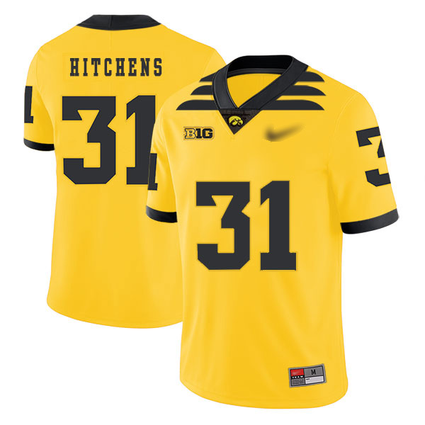 Anthony Hitchens Iowa Hawkeyes Men's Jersey - #31 NCAA Yellow Game Authentic