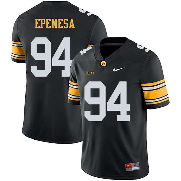 A.J. Epenesa Iowa Hawkeyes Men's Jersey - #94 NCAA Black Stitched Nike Authentic