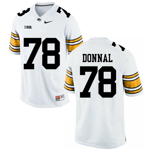 Andrew Donnal Iowa Hawkeyes Men's Jersey - #78 NCAA White Stitched Nike Authentic