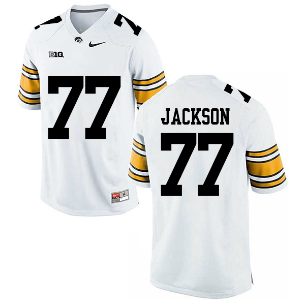 Alaric Jackson Iowa Hawkeyes Men's Jersey - #77 NCAA White Stitched Nike Authentic