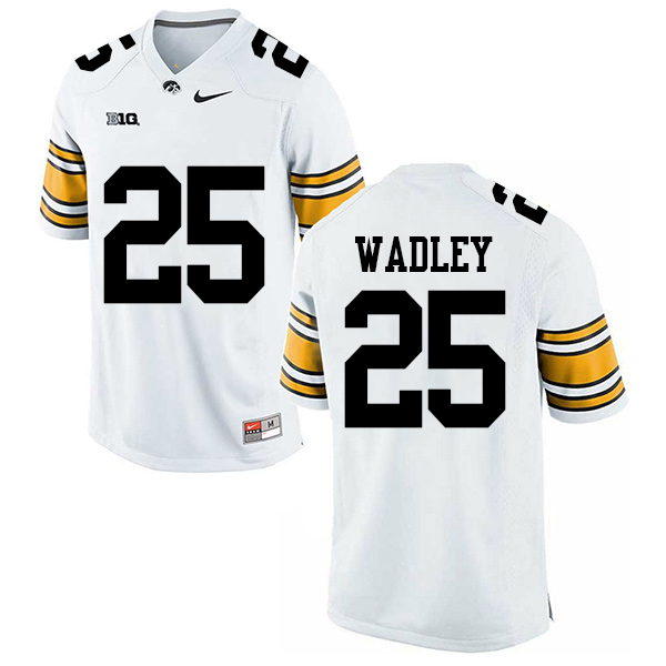 Akrum Wadley Iowa Hawkeyes Men's Jersey - #25 NCAA White Stitched Nike Authentic