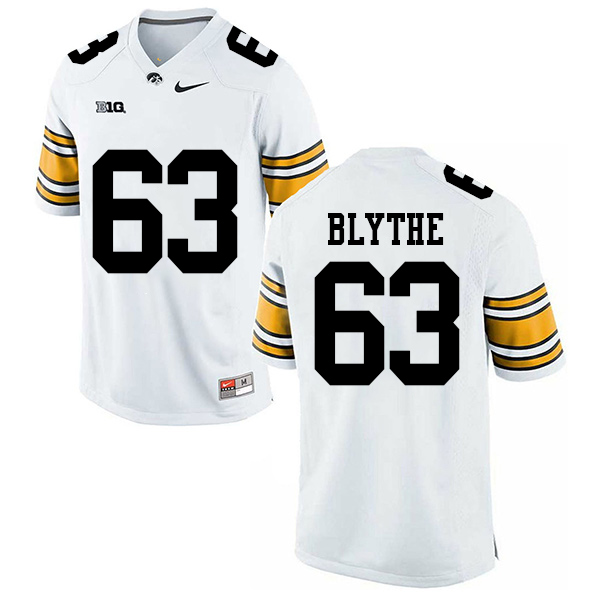 Austin Blythe Iowa Hawkeyes Men's Jersey - #63 NCAA White Stitched Nike Authentic