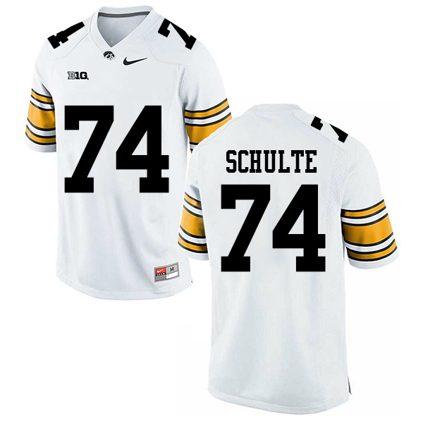 Austin Schulte Iowa Hawkeyes Men's Jersey - #74 NCAA White Stitched Nike Authentic