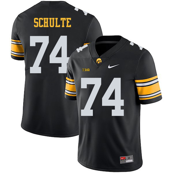 Austin Schulte Iowa Hawkeyes Men's Jersey - #74 NCAA Black Stitched Nike Authentic