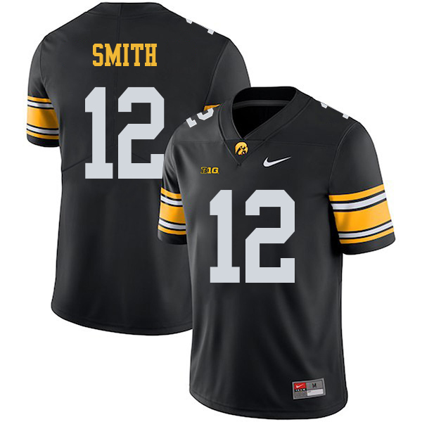 Brandon Smith Iowa Hawkeyes Men's Jersey - #12 NCAA Black Stitched Nike Authentic