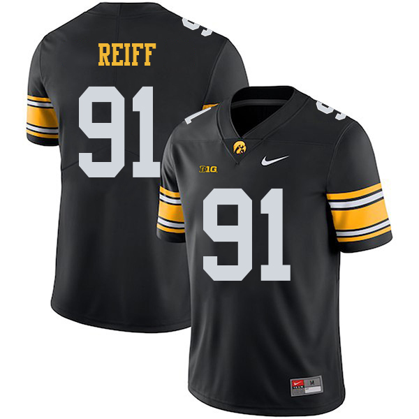 Brady Reiff Iowa Hawkeyes Men's Jersey - #91 NCAA Black Stitched Nike Authentic