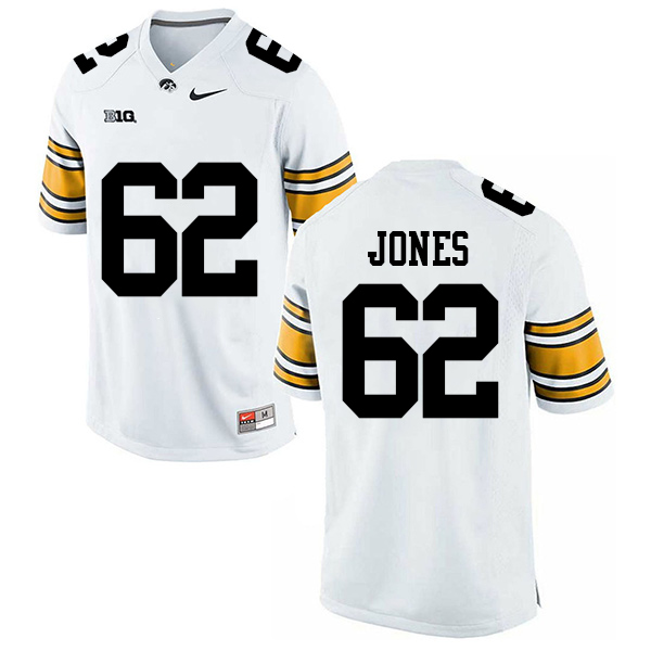 Cal Jones Iowa Hawkeyes Men's Jersey - #62 NCAA White Stitched Nike Authentic