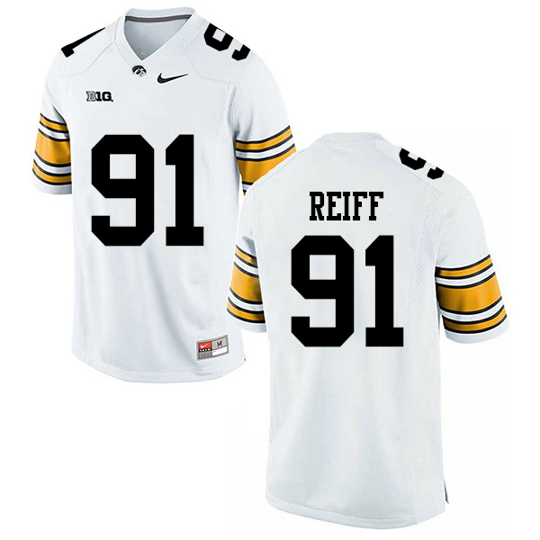 Brady Reiff Iowa Hawkeyes Men's Jersey - #91 NCAA White Stitched Nike Authentic