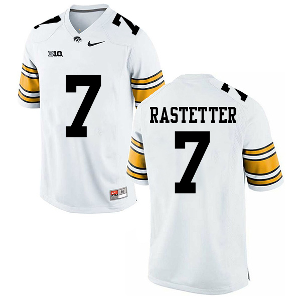 Colten Rastetter Iowa Hawkeyes Men's Jersey - #7 NCAA White Stitched Nike Authentic