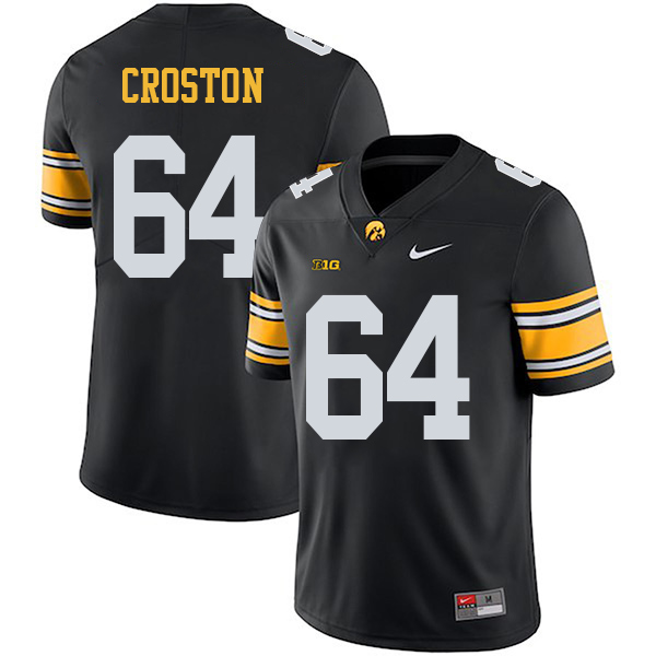 Cole Croston Iowa Hawkeyes Men's Jersey - #64 NCAA Black Stitched Nike Authentic