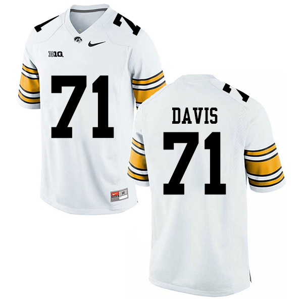 Carl Davis Iowa Hawkeyes Men's Jersey - #71 NCAA White Stitched Nike Authentic