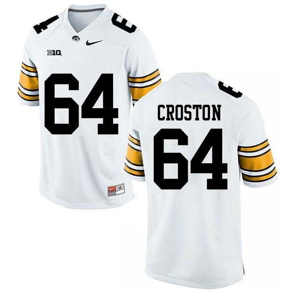 Cole Croston Iowa Hawkeyes Men's Jersey - #64 NCAA White Stitched Nike Authentic
