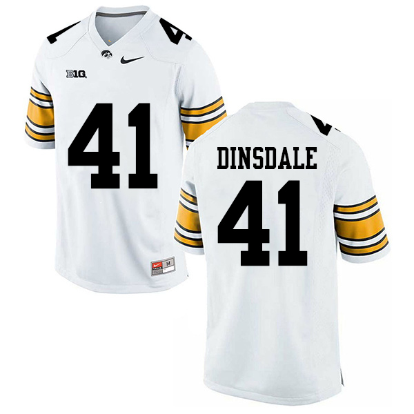Colton Dinsdale Iowa Hawkeyes Men's Jersey - #41 NCAA White Stitched Nike Authentic
