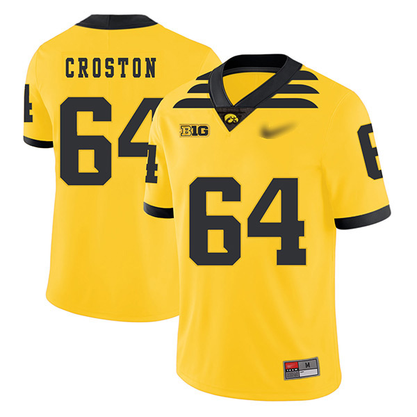 Cole Croston Iowa Hawkeyes Men's Jersey - #64 NCAA Yellow Game Authentic