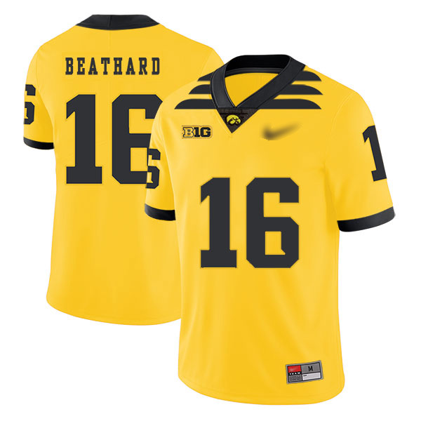CJ Beathard Iowa Hawkeyes Men's Jersey - #16 NCAA Yellow Game Authentic