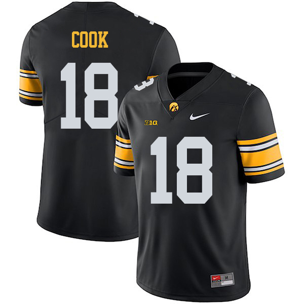 Drew Cook Iowa Hawkeyes Men's Jersey - #18 NCAA Black Stitched Nike Authentic