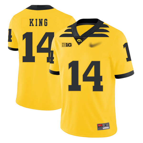Desmond King Iowa Hawkeyes Men's Jersey - #14 NCAA Yellow Game Authentic