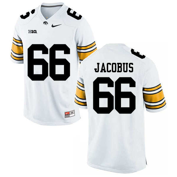 Dalles Jacobus Iowa Hawkeyes Men's Jersey - #66 NCAA White Stitched Nike Authentic