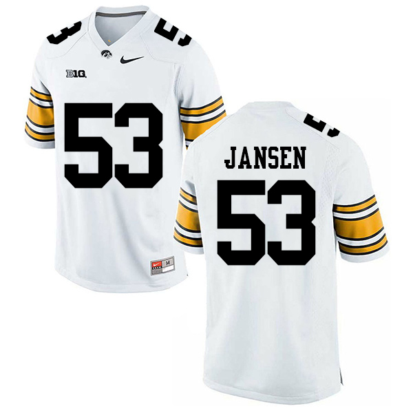 Garret Jansen Iowa Hawkeyes Men's Jersey - #53 NCAA White Stitched Nike Authentic