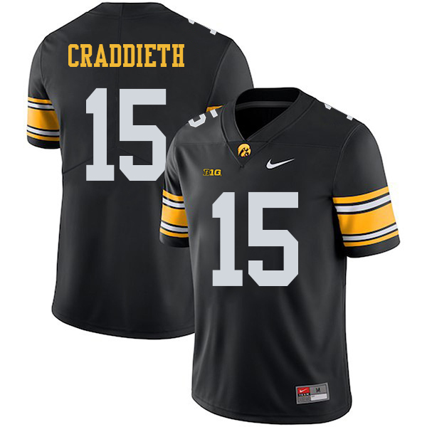 Dallas Craddieth Iowa Hawkeyes Men's Jersey - #15 NCAA Black Stitched Nike Authentic